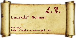 Laczkó Norman névjegykártya